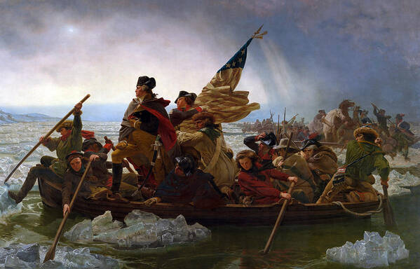 Washington Crossing The Delaware Art Print featuring the painting Washington Crossing The Delaware by Emanuel Leutze