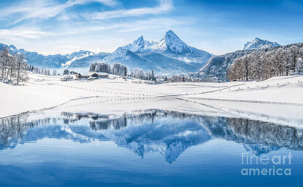 Alpine Art Print featuring the photograph Winter wonderland in the Alps #1 by JR Photography