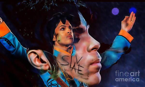 Prince Art Print featuring the mixed media Prince Tribute #10 by Marvin Blaine