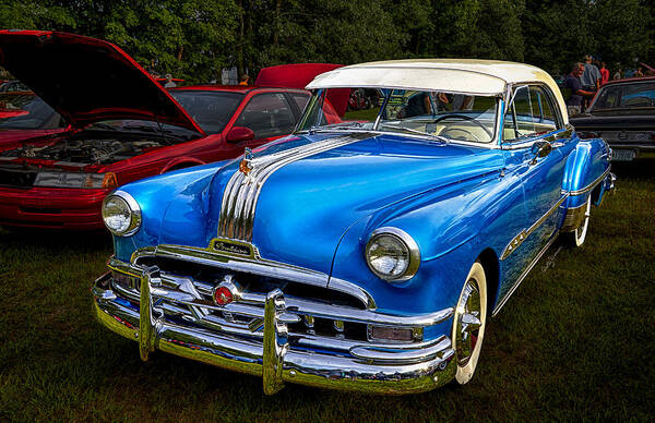 1952 Art Print featuring the photograph 1952 Blue Pontiac Catalina Chiefton Classic Car by Betty Denise