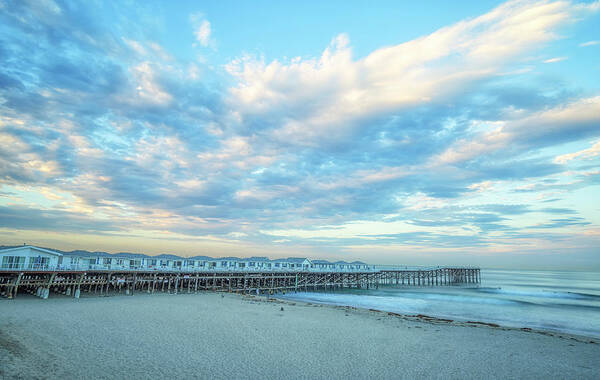 Crystal Pier Art Print featuring the photograph Cloud Cover Over Crystal Pier by Joseph S Giacalone