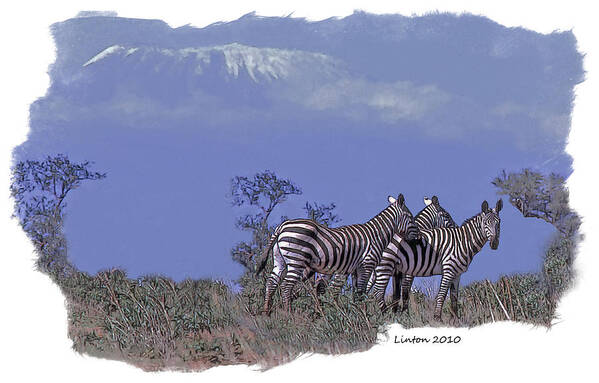 Mt. Kilimanjaro Art Print featuring the digital art Kilimanjaro #3 by Larry Linton