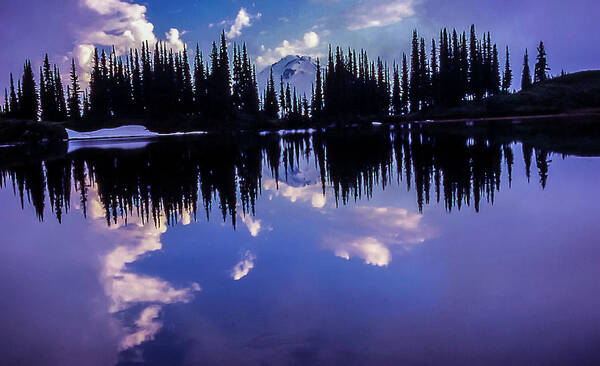 Cascade Range Art Print featuring the photograph 35mm scan of Image Lake and Glacier Peak by Doug Scrima