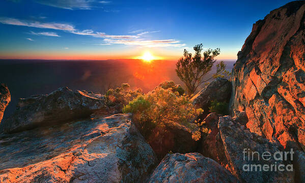 St Mary Peak Sunrise Outback Flinders Ranges South Australia Australian Landscape Landscapes Art Print featuring the photograph St Mary Peak Sunrise #5 by Bill Robinson