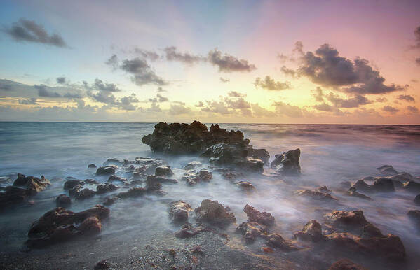 Rocks Art Print featuring the photograph A Rocky Sunrise. by Evelyn Garcia