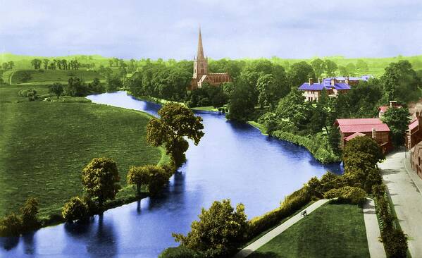 Startford Art Print featuring the painting A View of Stratford-upon-Avon by Troy Caperton