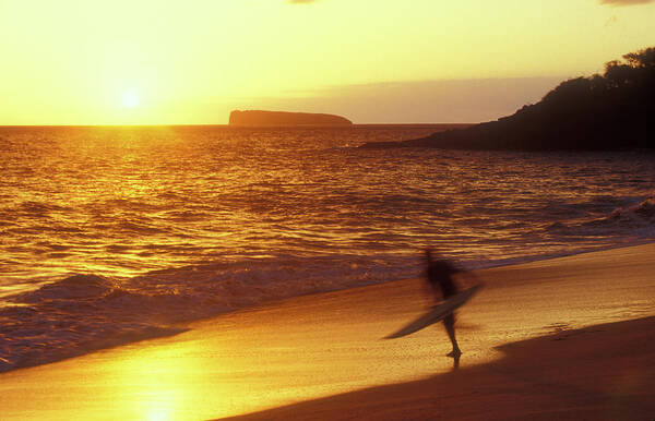 Hawaii Art Print featuring the photograph Big Beach Surfer by John Burk