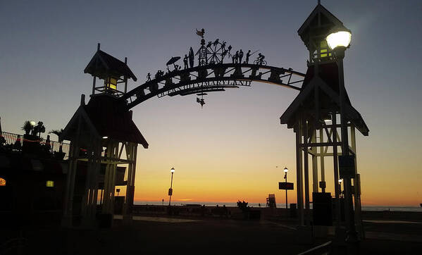 Boardwalk Art Print featuring the photograph Boardwalk Arch at Dawn by Robert Banach