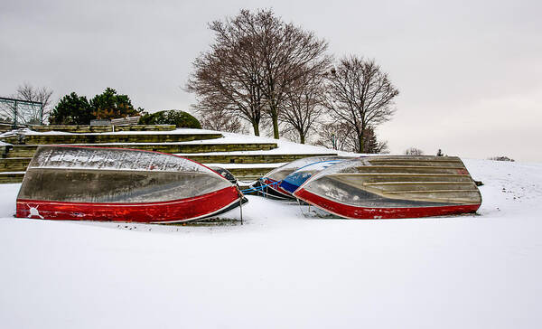  Art Print featuring the photograph Boats waiting on Spring by James Canning