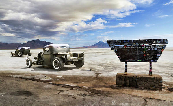 Bonneville Speedway Art Print featuring the photograph Bonneville Speedway Racers by Steve McKinzie