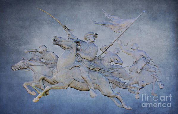 Cavalry Charge Gettysburg Battlefield Art Print featuring the digital art Cavalry Charge Gettysburg Battlefield by Randy Steele