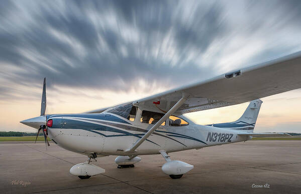 Aircraft Art Print featuring the photograph Cessna 182 on the Ramp #2 by Phil And Karen Rispin