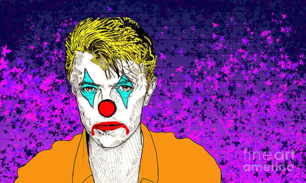 Liza Jane Art Print featuring the digital art Clown David Bowie by Jason Tricktop Matthews