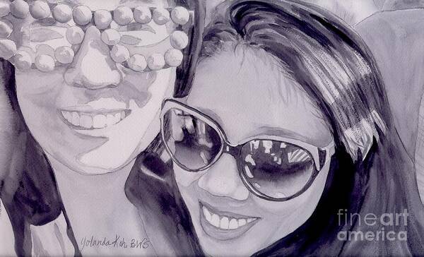 Portraits Art Print featuring the painting Cool Shades by Yolanda Koh