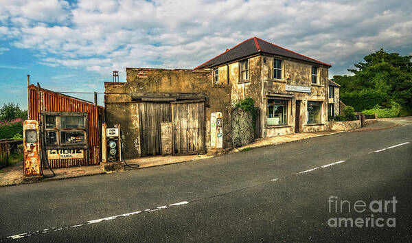 Gas Station Art Print featuring the photograph Derelict Old Garage by Adrian Evans