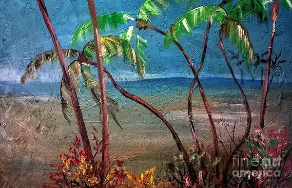 Destin Beach Gulf Ocean Palms Art Print featuring the painting Destin Dream Revisited by James and Donna Daugherty