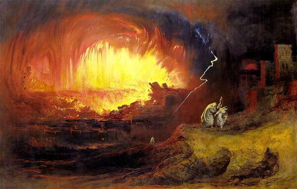 Sodom Art Print featuring the painting Destruction of Sodom and Gommorah by John Martin