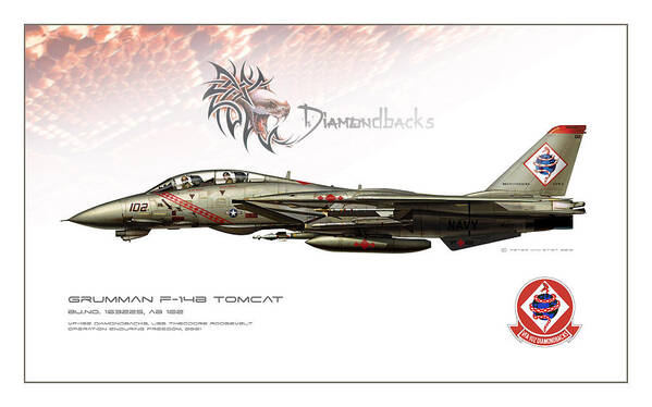 War Art Print featuring the digital art Diamondbacks Profile by Peter Van Stigt