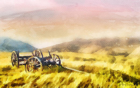 Wagon Art Print featuring the painting Enduring Courage by Greg Collins