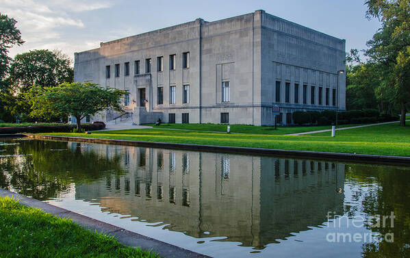 Reflection Art Print featuring the photograph Evahart Museum by Jim Cook