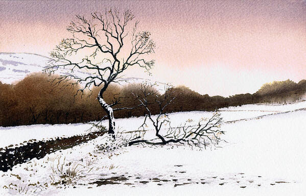 Winter Art Print featuring the painting Fallen Tree Stainland by Paul Dene Marlor
