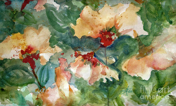 Floral Art Print featuring the painting Flower Study 12 by Francelle Theriot