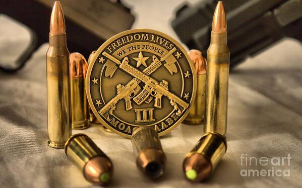 Ammo Art Print featuring the photograph Freedom Lives by Arthur Herold Jr