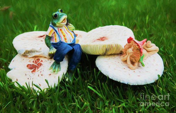 Frog Art Print featuring the photograph Froggy and friend by Sheila Smart Fine Art Photography