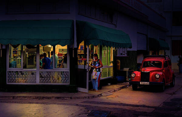 Gasolinera Linea Y Calle E Havana Cuba. Photography By Charles Harden Art Print featuring the photograph Gasolinera Linea y Calle E Havana Cuba by Charles Harden