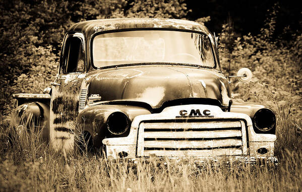 Gmc Truck Art Print featuring the photograph GMC Truck In Sepia by Athena Mckinzie