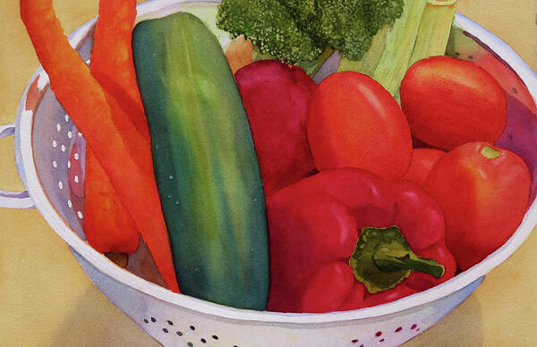 Vegetables Art Print featuring the painting Good Eats by Judy Mercer