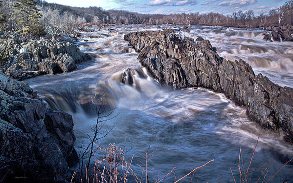 Potomac River Art Print featuring the photograph Great Falls Virginia by Suzanne Stout