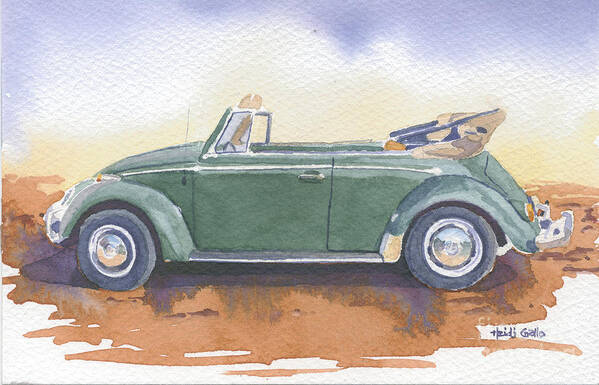 Watercolor Art Print featuring the painting Green Bug by Heidi Gallo