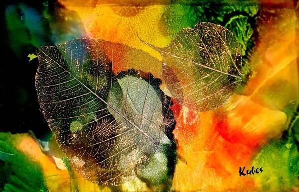 Abstract Art Print featuring the mixed media High on Nature by Susan Kubes