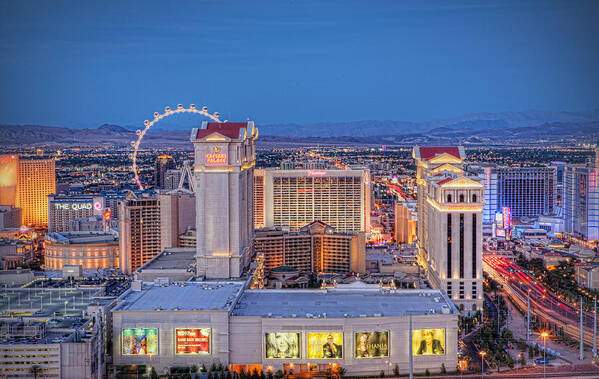 Las Vegas Art Print featuring the photograph High Roller - Night by Ryan Smith