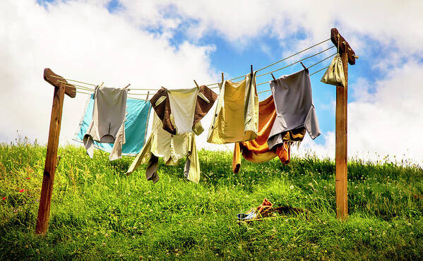 Hobbits Art Print featuring the photograph Hobbit Clothesline by Kathryn McBride