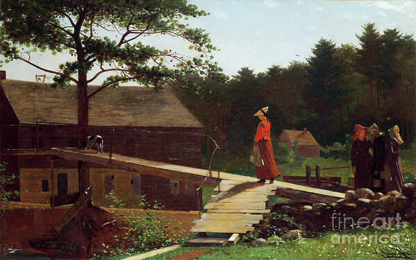 1870 Art Print featuring the painting HOMER, MORNING BELL, 1870 - To License For Professional Use Visit Granger.com by Granger