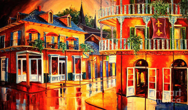 New Orleans Art Print featuring the painting Images of the French Quarter by Diane Millsap