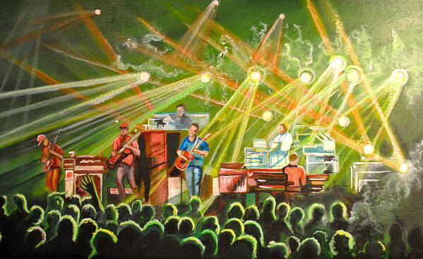 Umphrey's Mcgee Art Print featuring the painting In with the Um Crowd by Patricia Arroyo