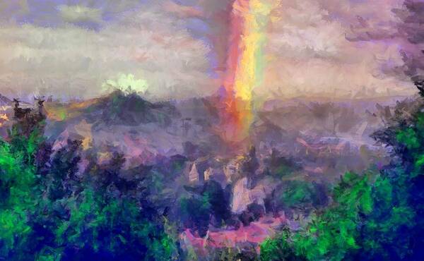 Irish Rainbow Art Print featuring the digital art Irish Rainbow by Caito Junqueira