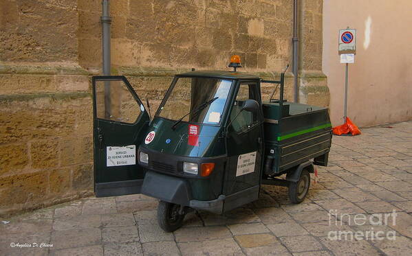 Cityscape Art Print featuring the photograph Italian Garbage truck by Italian Art