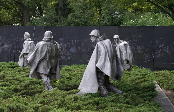 Memorial Art Print featuring the photograph Korean War Veterans Memorial by Lois Lepisto