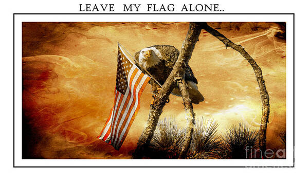 Eagle Art Print featuring the photograph Leave My Flag Alone by Geraldine DeBoer