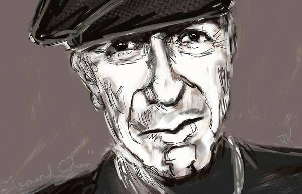 Singer Art Print featuring the painting Leonard Cohen by Jim Vance