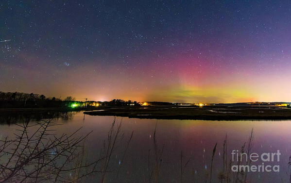 Aurora Art Print featuring the photograph March 6 Aurora Over Scarborough Marsh by Patrick Fennell