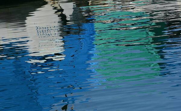 Water Reflection Art Print featuring the photograph Marina Water Abstract 1 by Fraida Gutovich