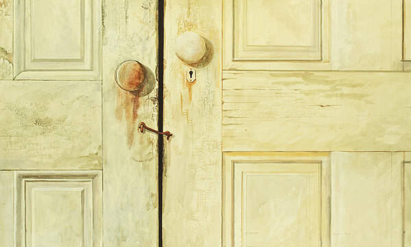 Mates Door Doors Old Art Print featuring the painting Mates by Laurie Stewart