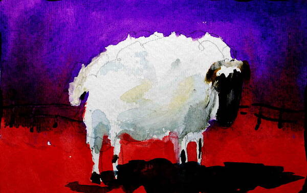 Animal Sheep Art Print featuring the painting Matilda by Wilfred McOstrich