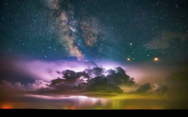 Milky Way Art Print featuring the photograph Milky Way Monsoon by Darren White