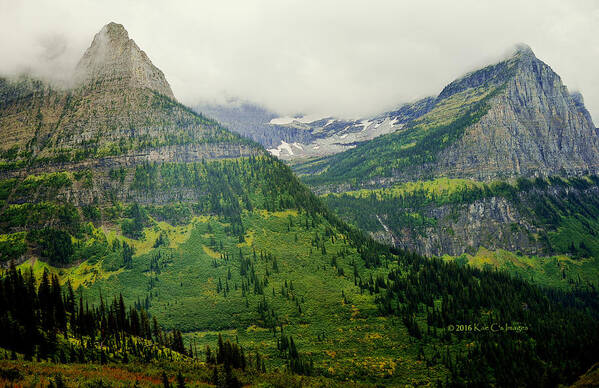 Mountains Art Print featuring the photograph Misty Glacier National Park View by Kae Cheatham